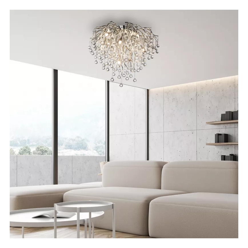 Paul Neuhaus 8091-55 - Felületre szerelhető csillár  ICICLE 9xG9/40W/230V átm. 50 cm fényezett króm