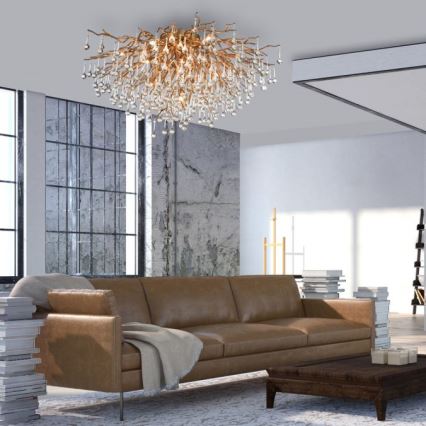 Paul Neuhaus 8092-11 - Felületre szerelhető csillár  ICICLE 14xG9/40W/230V átm. 100 cm réz