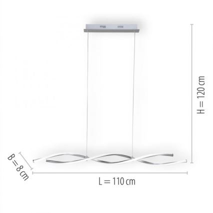 Paul Neuhaus 9142-55 - LED Dimmelhető csillár zsinóron POLINA 2xLED/10,2W/230V