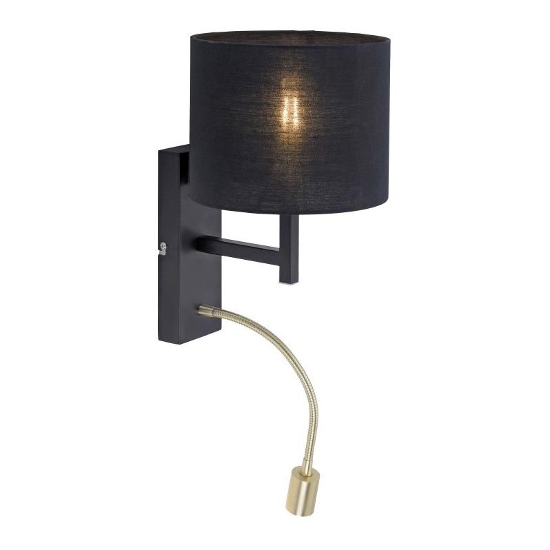 Paul Neuhaus 9646-18 - LED Fali lámpa ROBIN 1xE27/40W/230V + LED/2,1W fekete
