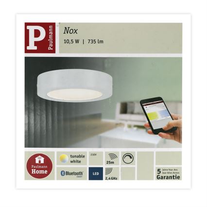 Paulmann 50008 - LED/10,5W Dimmelhető mennyezeti lámpa NOX SMART HOME 230V 2700-6500K