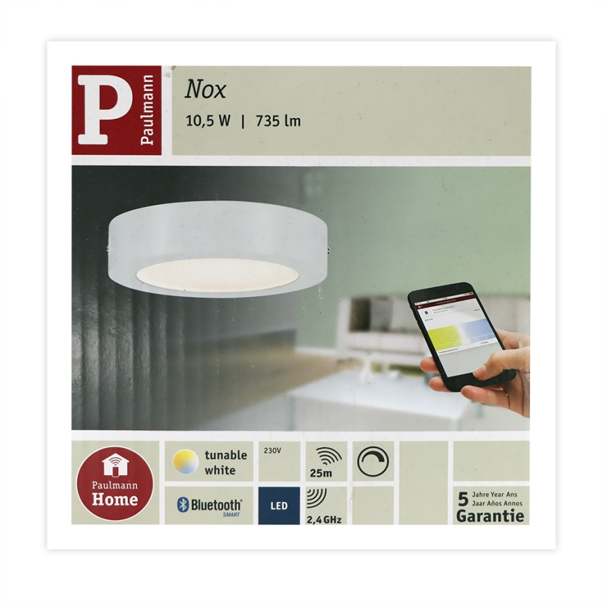 Paulmann 50008 - LED/10,5W Dimmelhető mennyezeti lámpa NOX SMART HOME 230V 2700-6500K