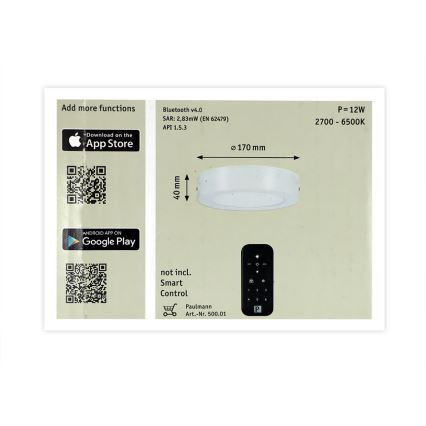 Paulmann 50008 - LED/10,5W Dimmelhető mennyezeti lámpa NOX SMART HOME 230V 2700-6500K