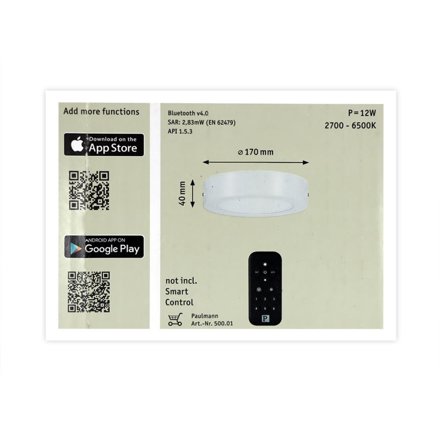 Paulmann 50008 - LED/10,5W Dimmelhető mennyezeti lámpa NOX SMART HOME 230V 2700-6500K