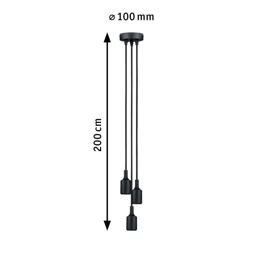 Paulmann 50382 - 3xE27/60W Tápkábel KETIL 230V