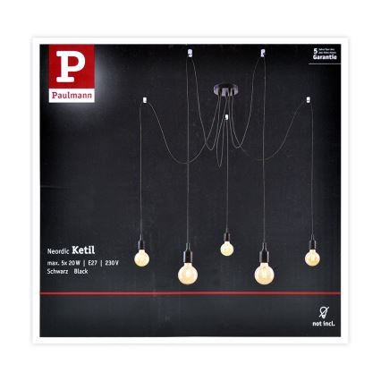Paulmann 50389 - Csillár zsinóron NEORDIC 5xE27/20W/230V pók