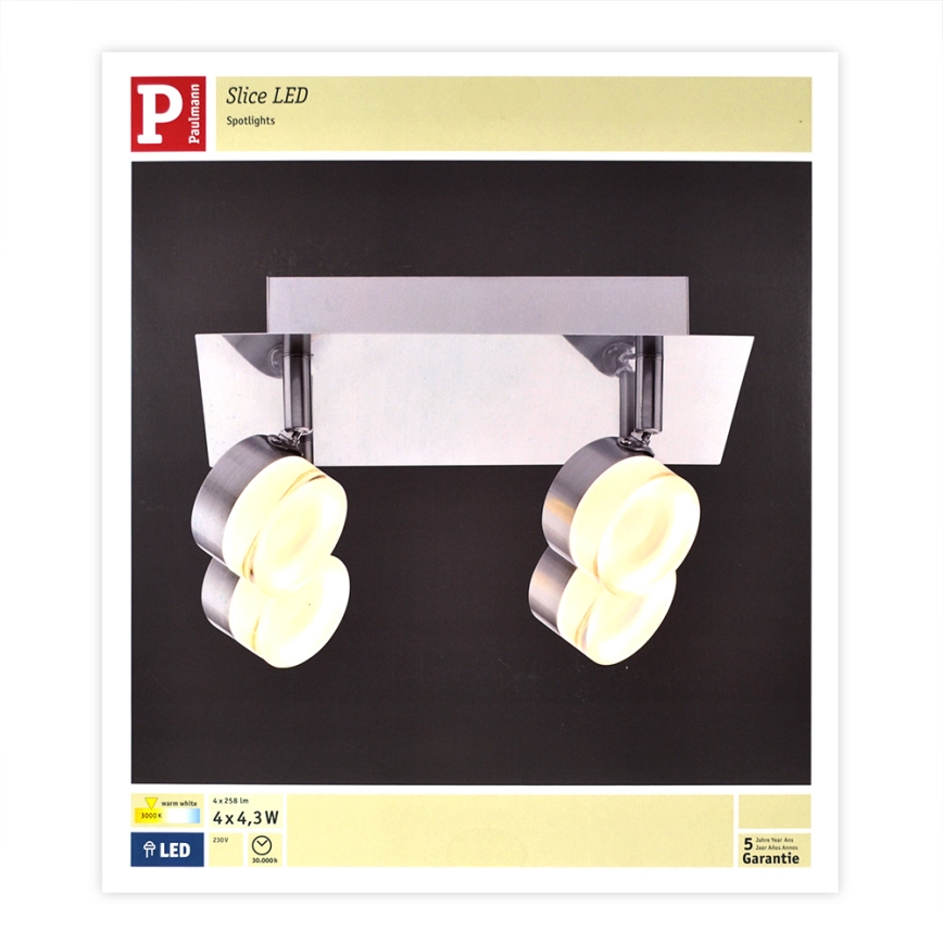 Paulmann 60381 - 4xLED/4,3W Spotlámpa SLICE 230V