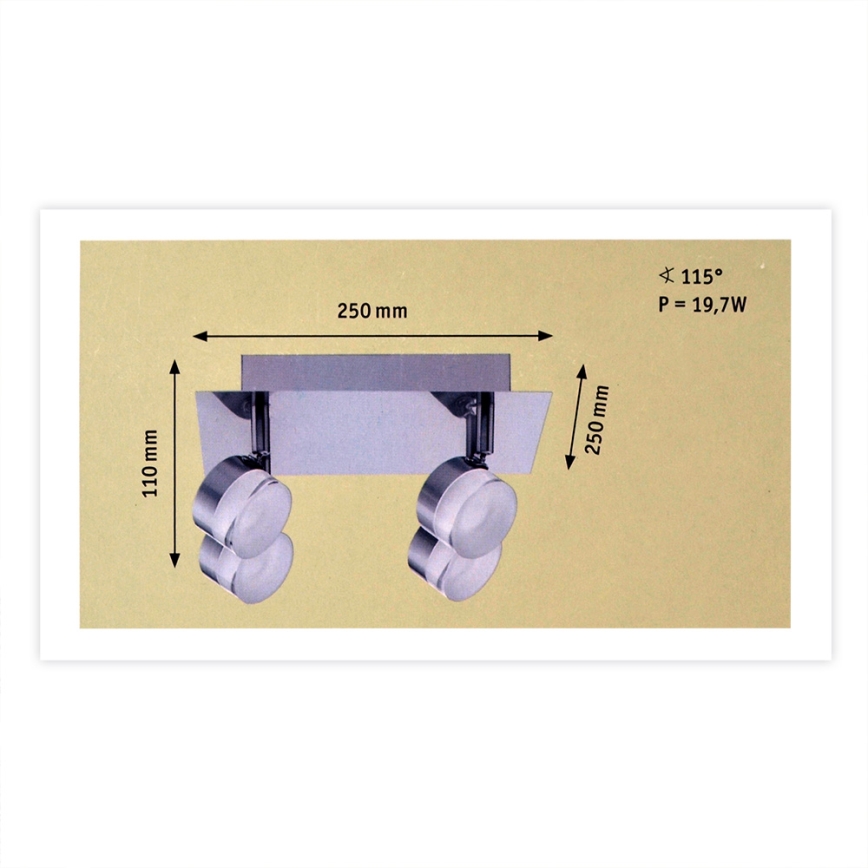 Paulmann 60381 - 4xLED/4,3W Spotlámpa SLICE 230V