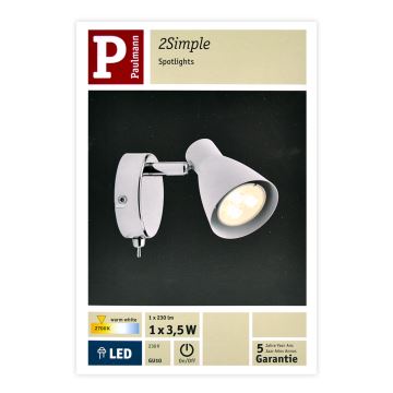 Paulmann 66543 - LED/3,5W Fali spot svíítidlo IMPLE 230V