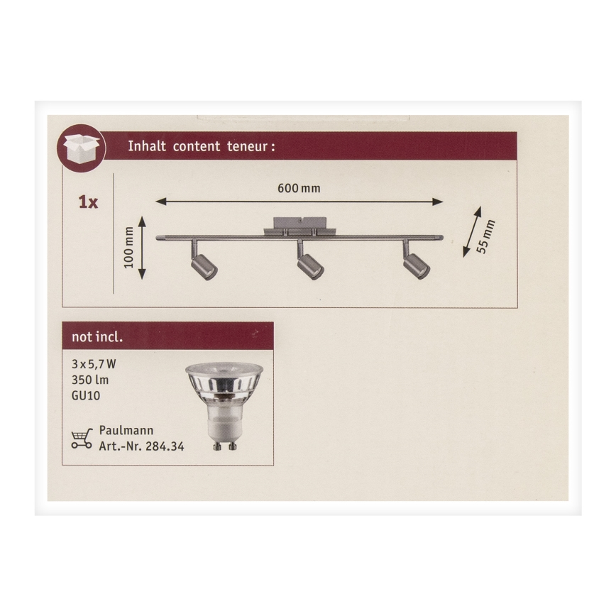 Paulmann 66708 - 3xGU10/10W Spotlámpa GEORGIA 230V