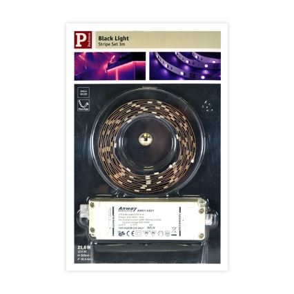 Paulmann 70329 - LED Szalag BLACKLIGHT LED/18W/230/12V 3m