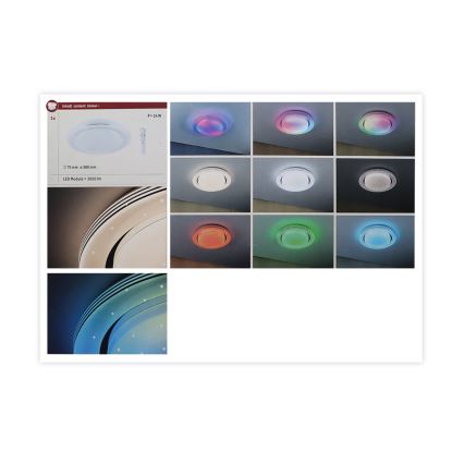 Paulmann 70546 - LED RGBW/22W Dimmelhető mennyezeti lámpa RAINBOW 230V 3000-6500K + távirányító