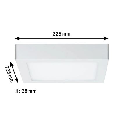 Paulmann 70645 - LED/12,5W Mennyezeti lámpa LUNAR 230V 22,5x22,5 cm fehér