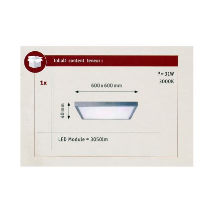 Paulmann 70652 - LED/30W Mennyezeti lámpa LUNAR 230V