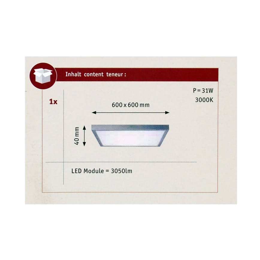 Paulmann 70652 - LED/30W Mennyezeti lámpa LUNAR 230V