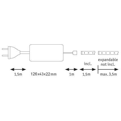 Paulmann 70667 - LED/9W IP44 Dimmelhető fürdőszobai szalag MAXLED 1,5 m 6500K 230V
