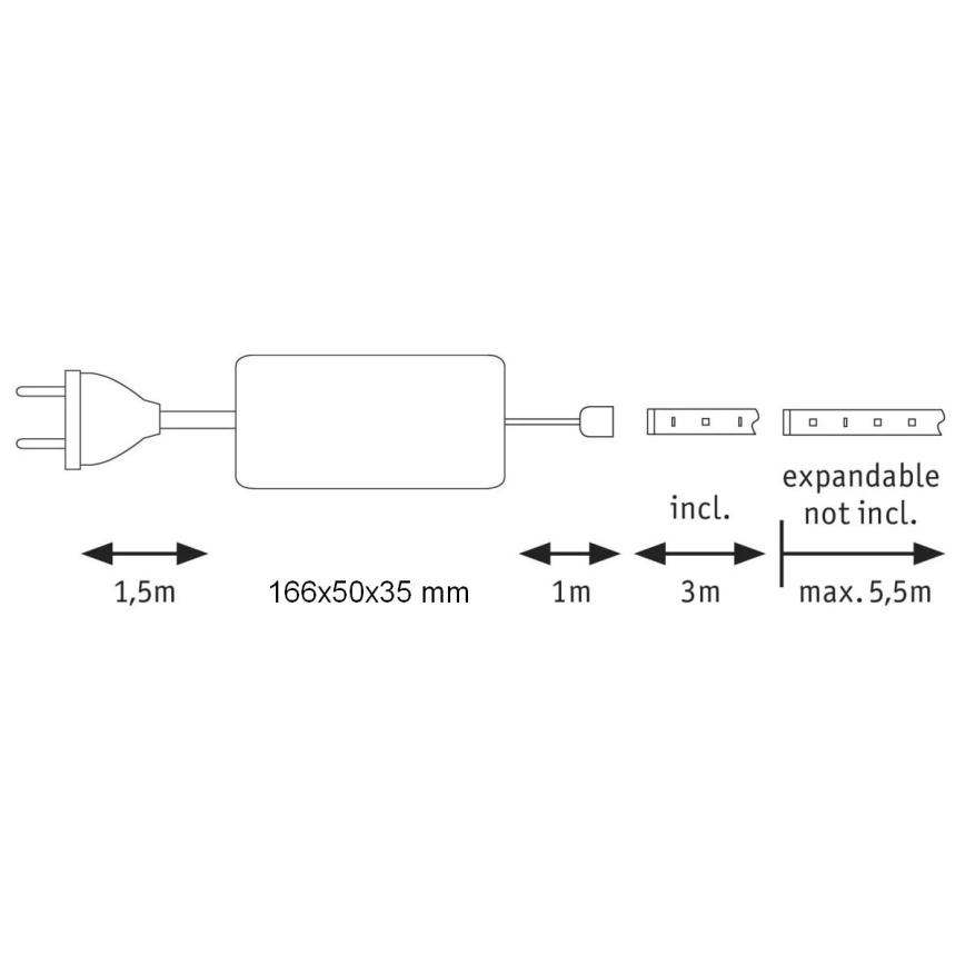 Paulmann 70669 - LED/35W IP44 Dimmelhető fürdőszobai szalag MAXLED 3 m 6500K 230V