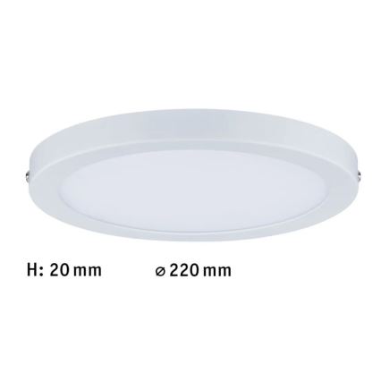 Paulmann 70868 - LED/18,5W Dimmelhető panel ATRIA 230V 2700K átm. 22 cm fehér