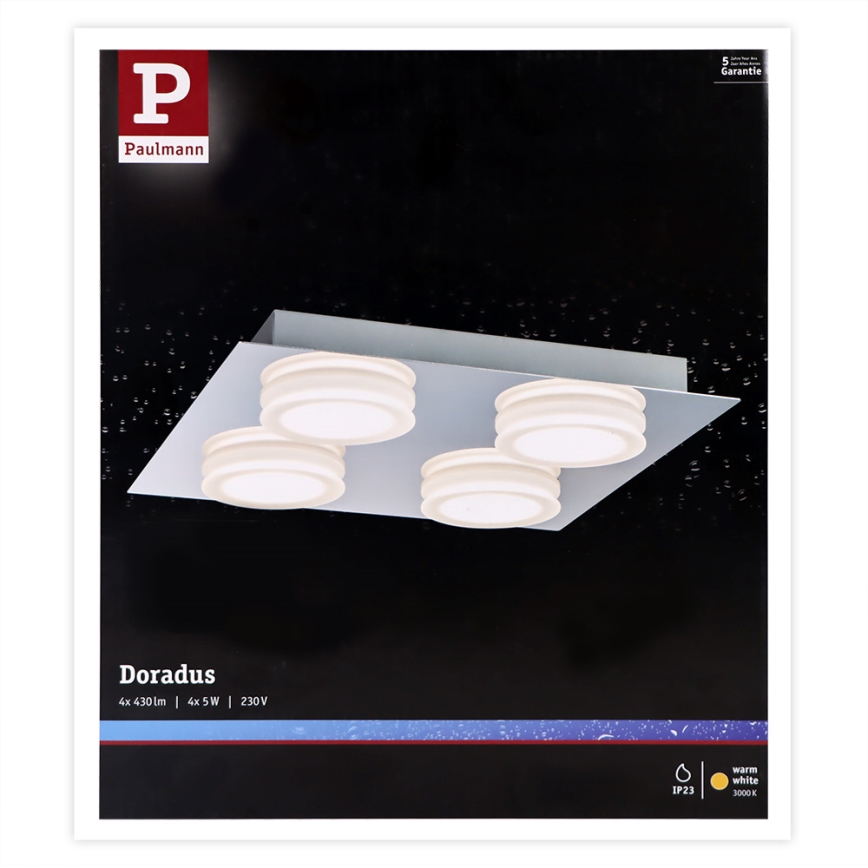 Paulmann 70875 - 4xLED/5W IP23 Fürdőszobai mennyezeti lámpa DORADUS 230V