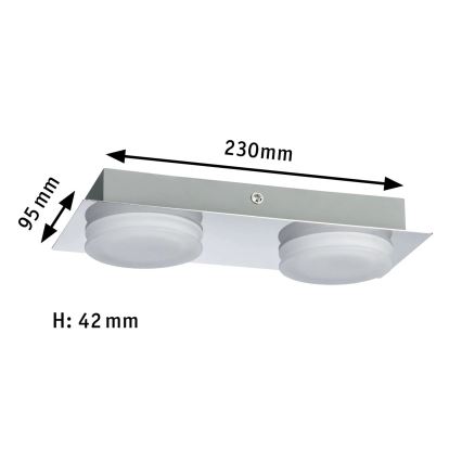 Paulmann 70883 - 2xLED/4,7W IP23 Fürdőszobai fali lámpatest DORADUS 230V