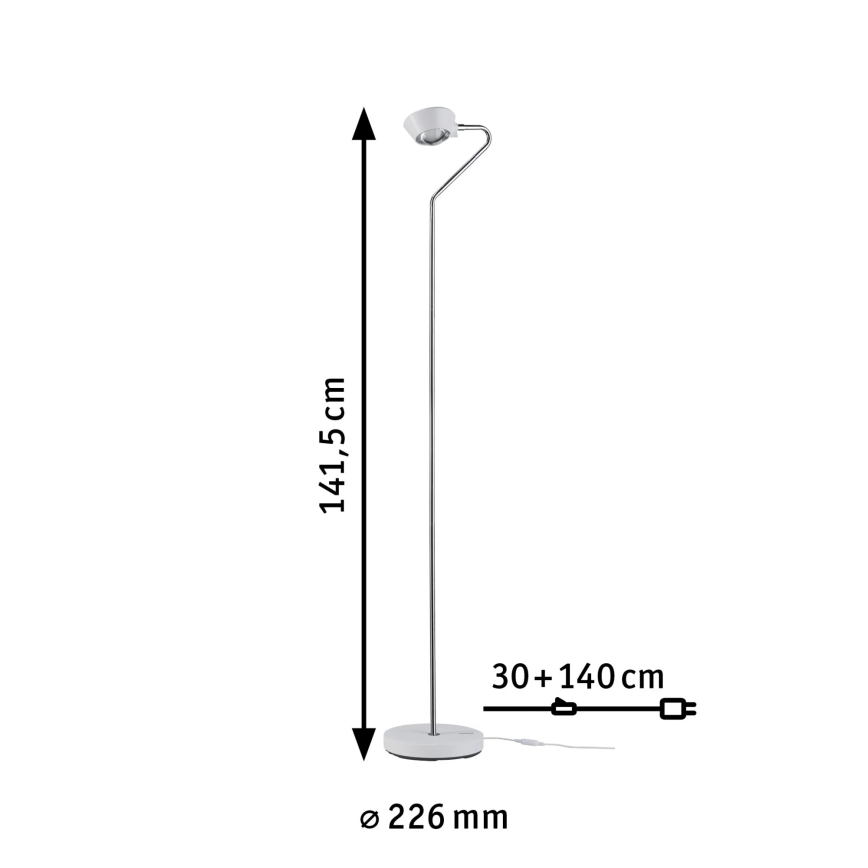 Paulmann 70920 - LED/7,5W dimmelhető állólámpa RAMOS 230V fehér/fényes króm