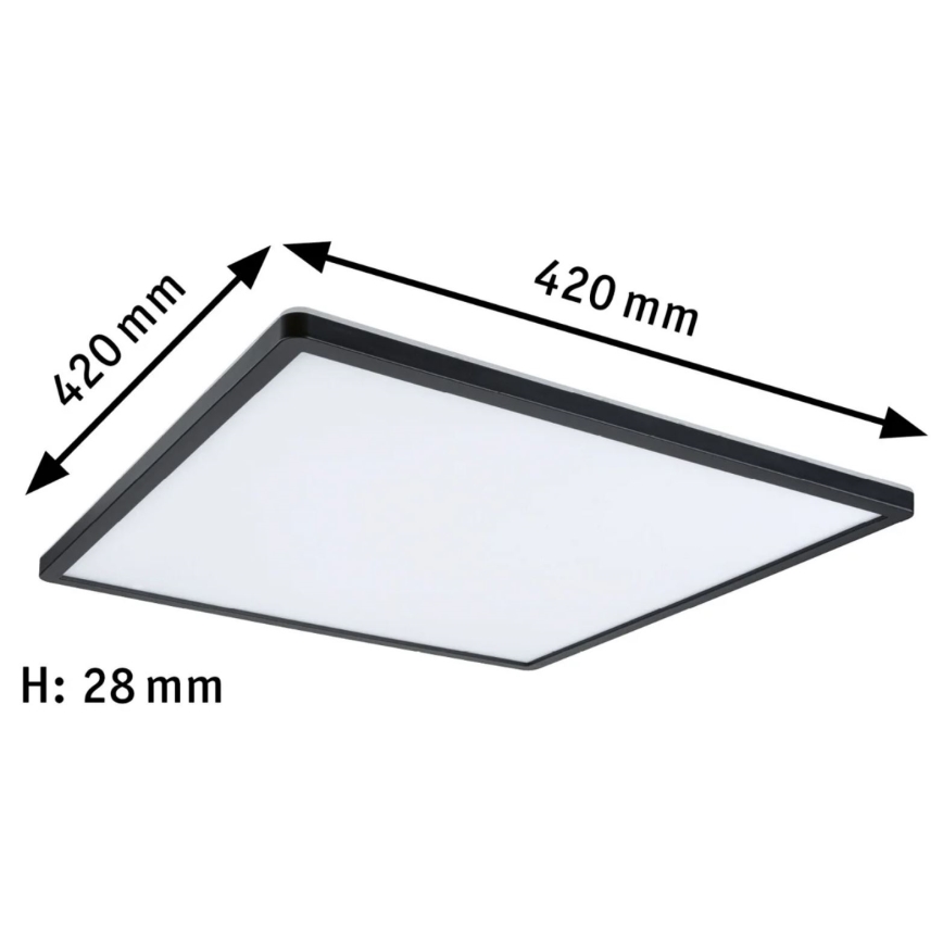 Paulmann 71016 - LED/22W Dimmelhető ATRIA panel 230V 4000K 42x42 cm fekete