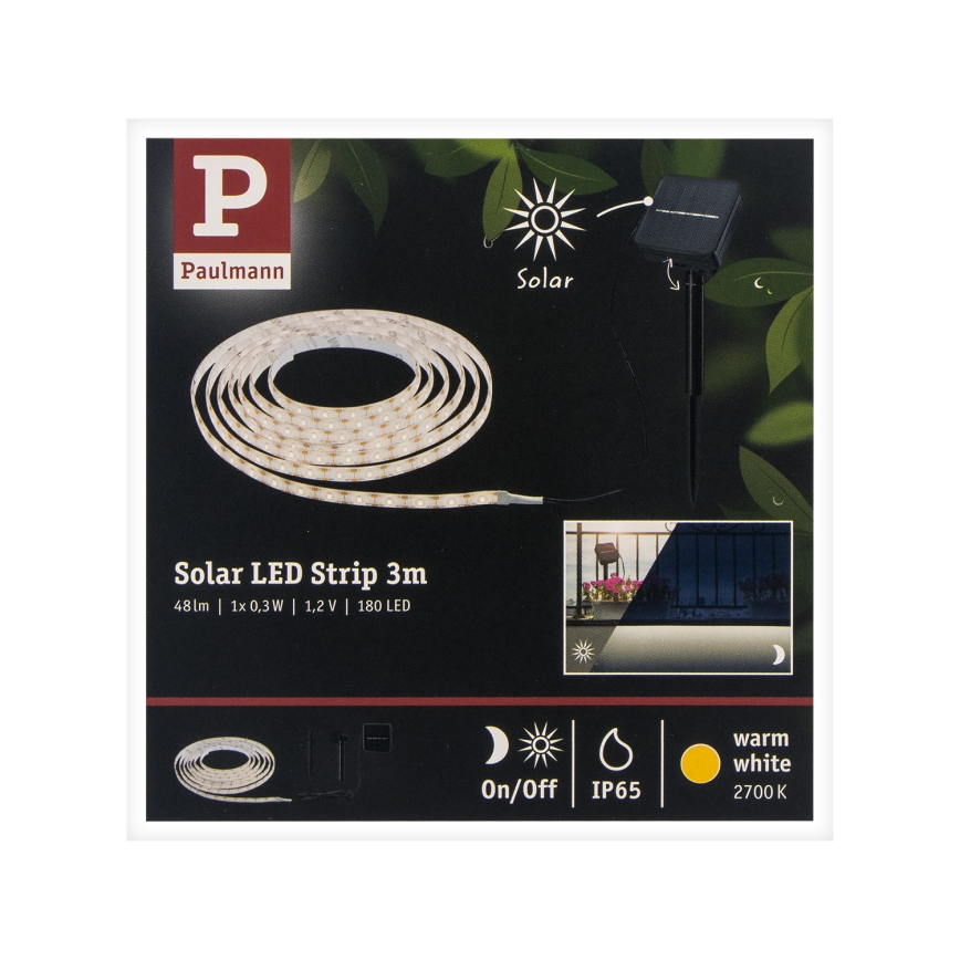 Paulmann 78896 - LED/0,3W IP44 Napelemes Szalag 3m 1,2V 1000 mAh