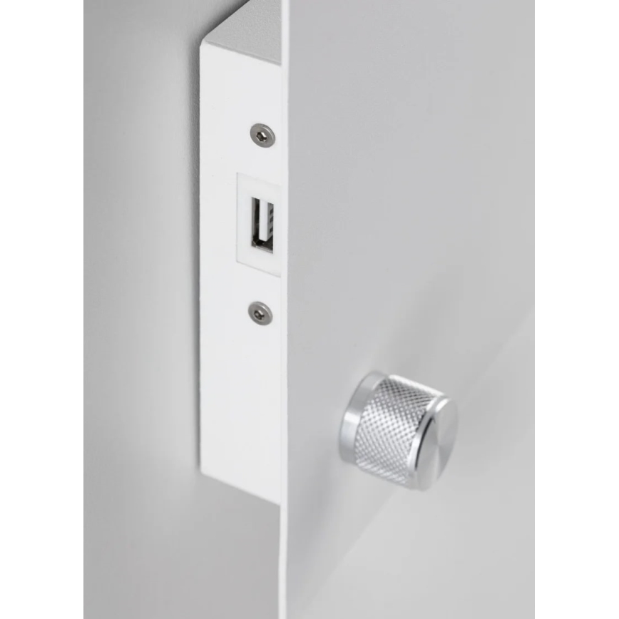 Paulmann 78916 - LED/4,5W Dimmelhető lámpa polccal és USB-vel JARINA 230V fehér