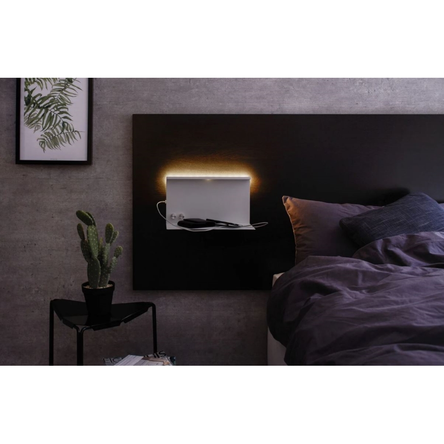 Paulmann 78919 - LED/4,5W Dimmelhető lámpa polccal és USB + LED/1,6W 230V