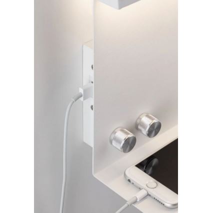 Paulmann 78919 - LED/4,5W Dimmelhető lámpa polccal és USB + LED/1,6W 230V