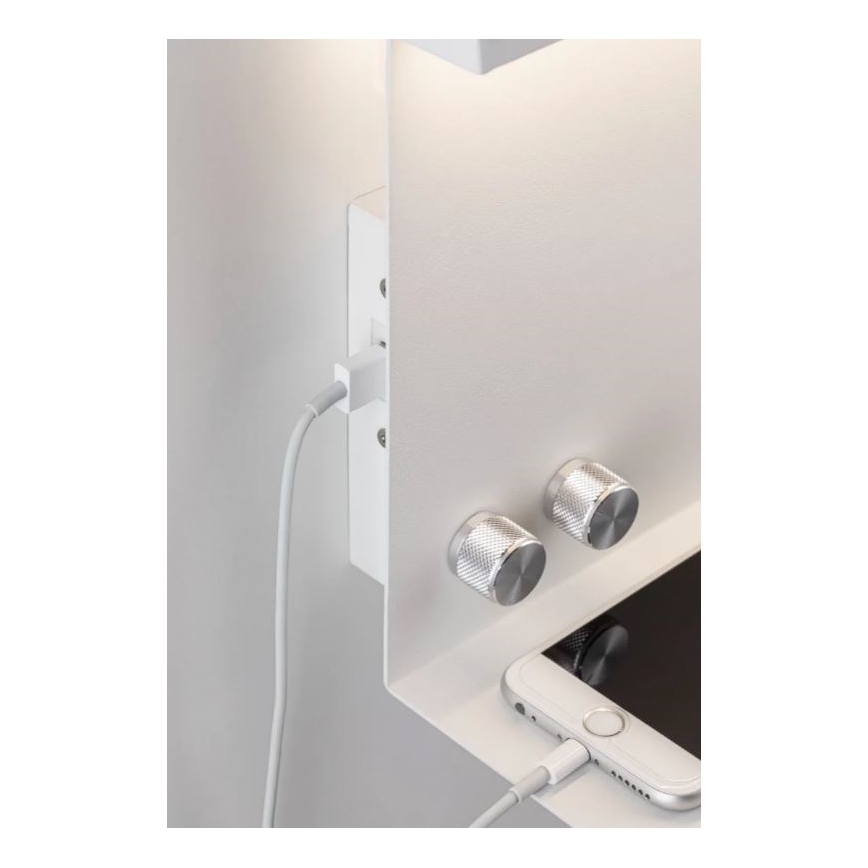 Paulmann 78919 - LED/4,5W Dimmelhető lámpa polccal és USB + LED/1,6W 230V