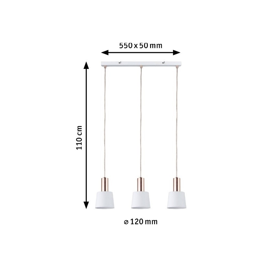 Paulmann 79657 - 3xE14/20W Csillár zsinóron NEORDIC HALDAR 230V