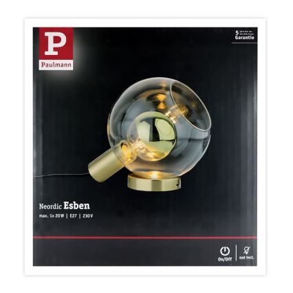 Paulmann 79727 - 1xE27/20W Asztali lámpa ESBEN 230V