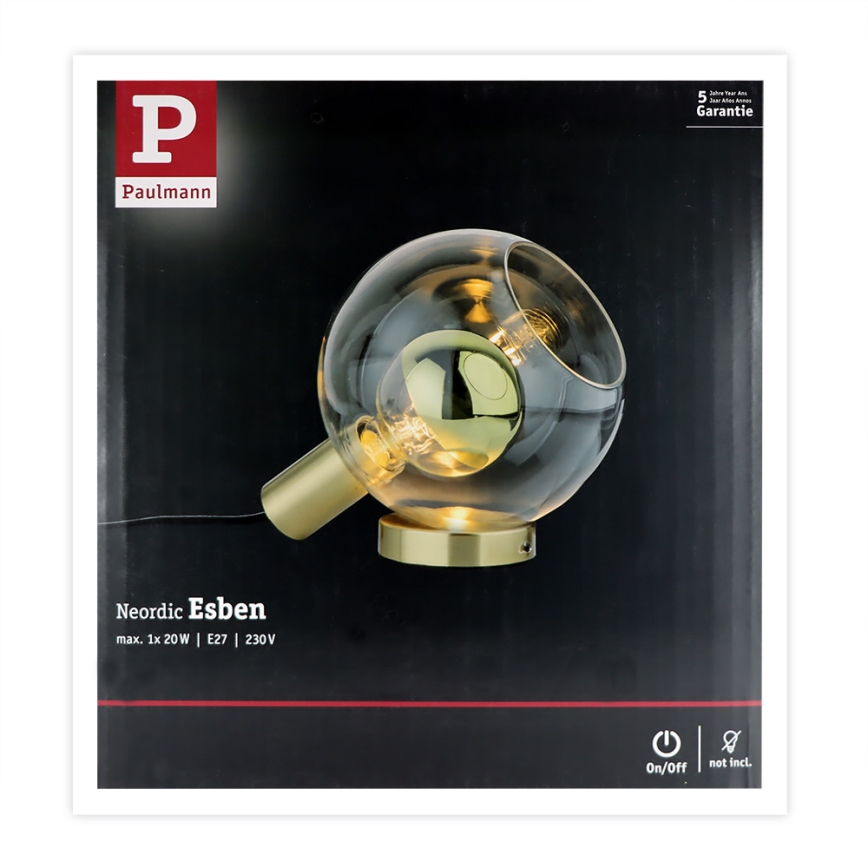 Paulmann 79727 - 1xE27/20W Asztali lámpa ESBEN 230V