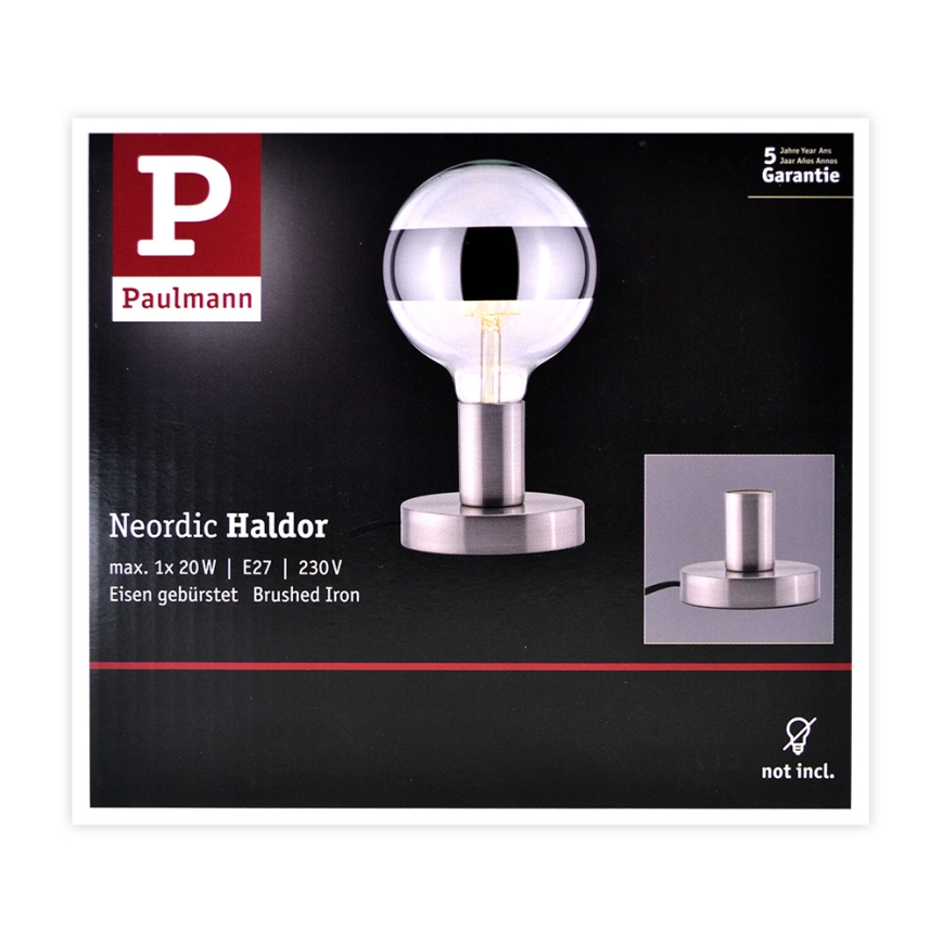 Paulmann 79759 - Asztali lámpa HALDOR 1xE27/20W/230V