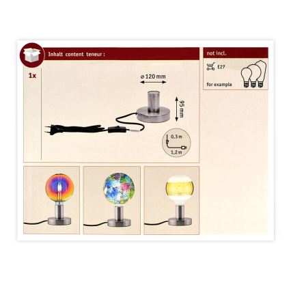 Paulmann 79759 - Asztali lámpa HALDOR 1xE27/20W/230V