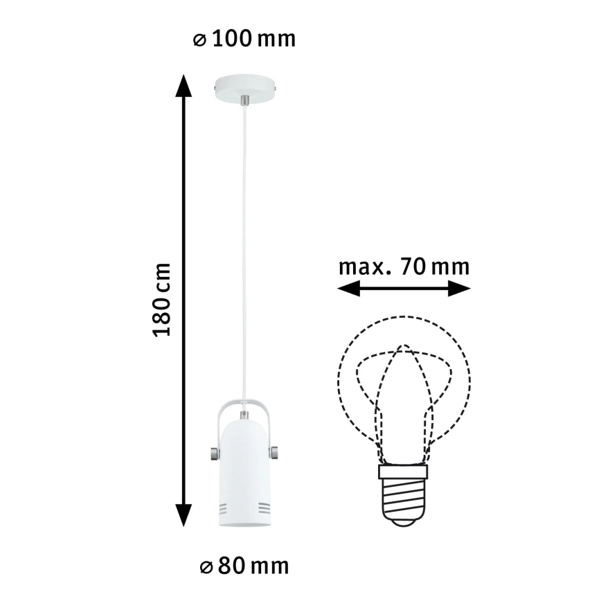 Paulmann 79767 - LED RGBW 1xE27/15W Kábeles függeszték LAVEA 230V fehér