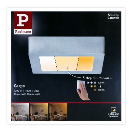 Paulmann 79791 - LED/10,2W Mennyezeti lámpa CARPO 230V 2300-3000K