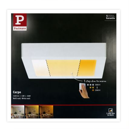 Paulmann 79796 - LED/13W Mennyezeti lámpa CARPO 230V 2300-3000K