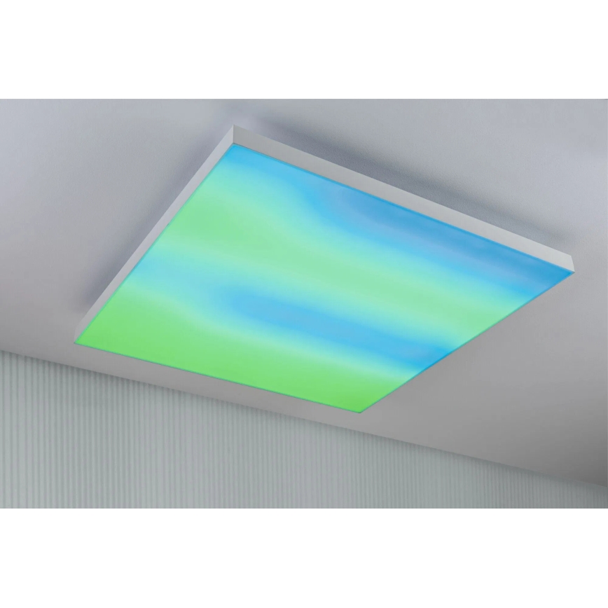 Paulmann 79910 - LED/31W RGBW Fényerőszabályozható mennyezeti lámpatest LORIA 230V 3000-6500K 59,5x59,5 cm fehér + távirányító