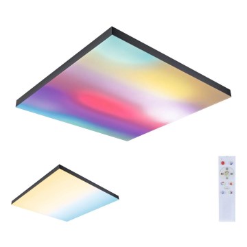 Paulmann 79913 - LED/31W RGBW fényerőszabályozható mennyezeti lámpatest LORIA 230V 3000-6500K 59,5x59,5 cm fekete + távirányító