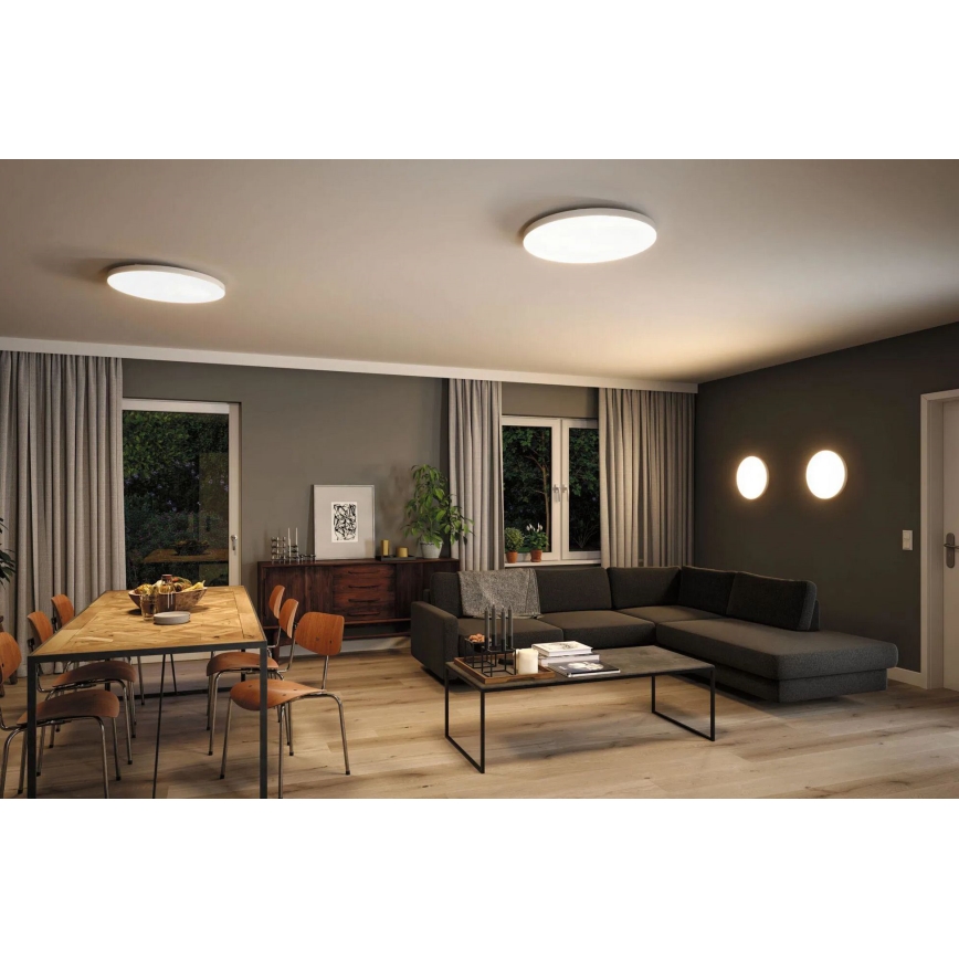 Paulmann 79929 - 22W LED RGBW dimmelhető mennyezeti lámpa LORIA, 230V, Ø 40 cm, fehér