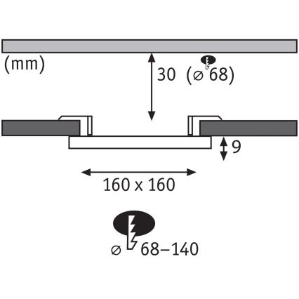 Paulmann 79954 - LED/12W IP44 Fényerőszabályozható fürdőszobai beépíthető mennyezeti lámpatest VARIFIT 230V