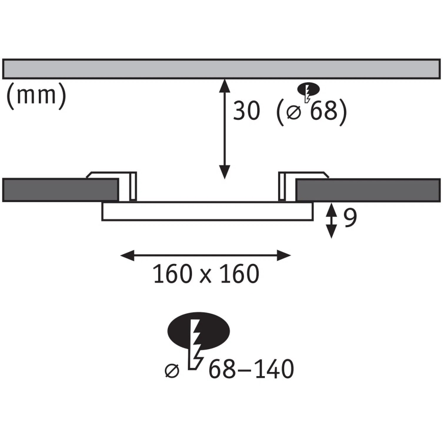 Paulmann 79954 - LED/12W IP44 Fényerőszabályozható fürdőszobai beépíthető mennyezeti lámpatest VARIFIT 230V