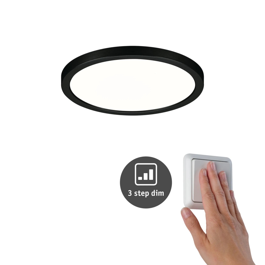 Paulmann 79965 - LED/13W IP44 Dimmelhető fürdőszobai süllyesztett mennyezeti lámpa AREO 230V Ø 17,5 cm fekete