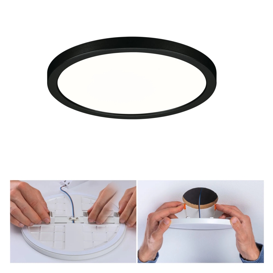 Paulmann 79965 - LED/13W IP44 Dimmelhető fürdőszobai süllyesztett mennyezeti lámpa AREO 230V Ø 17,5 cm fekete