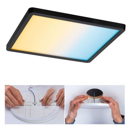 Paulmann 79967 - LED/16W IP44 dimmelhető fürdőszobai beépíthető lámpatest AREO 230V 23x23 cm fekete