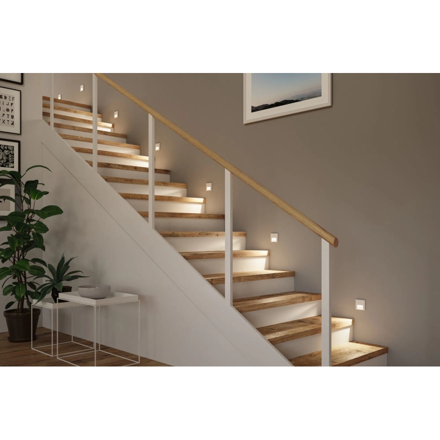 Paulmann 80002 - LED/1W lépcsővilágító érzékelővel TSARO 230V ólom/fehér