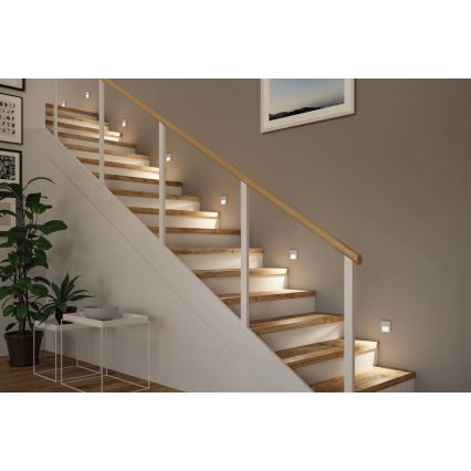 Paulmann 80003 - LED/1W lépcsővilágítás érzékelővel TSARO 230V vezetékes/matt króm