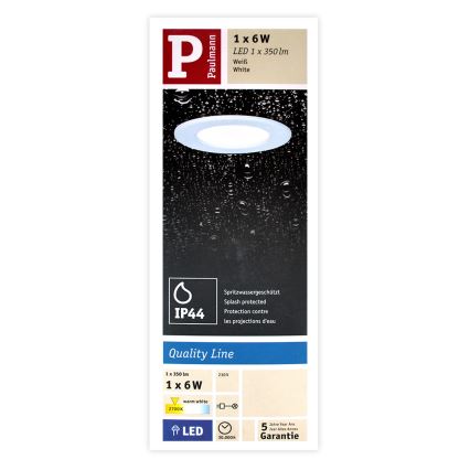Paulmann 92061 - LED/6W IP44 Fürdőszobai beépíthető lámpa QUALITY LINE 230V